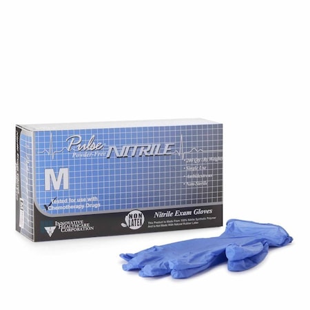 Pulse Nitrile Disposable Gloves, Nitrile, M, 2000 PK, Aqua Blue 177202